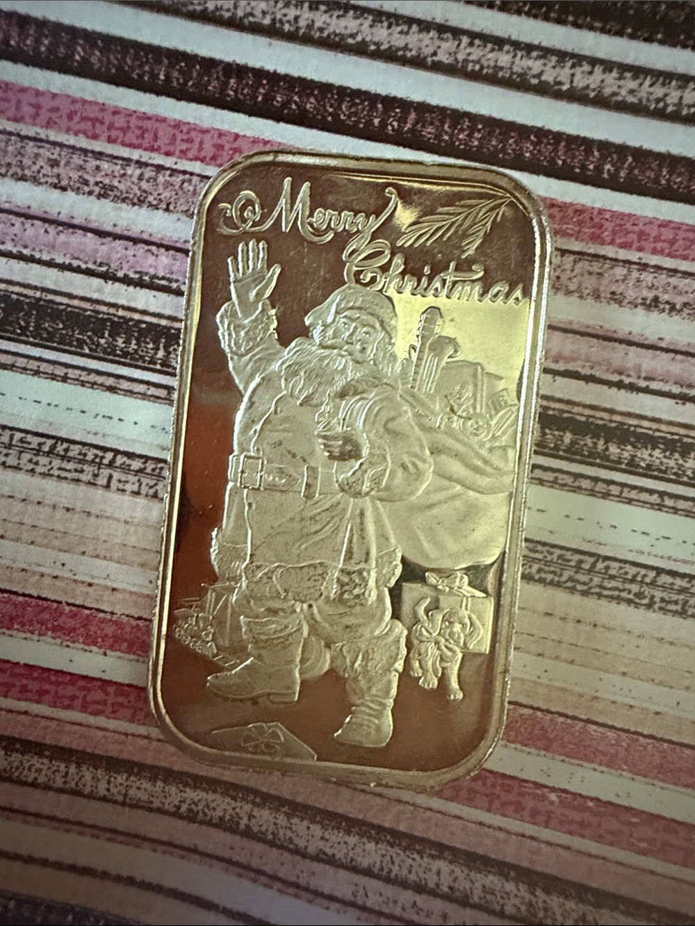 Merry Christmas Santa Gold Bar